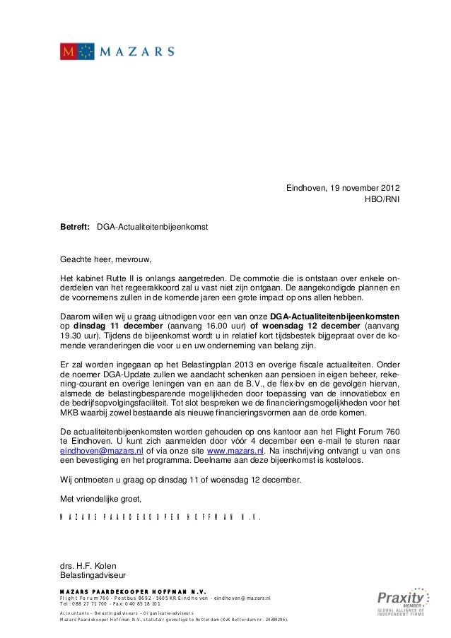 aanvang brief